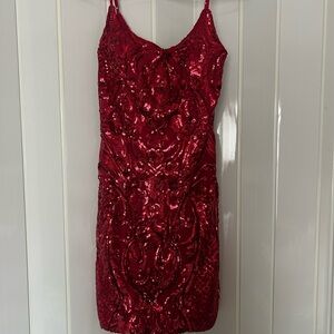 Windsor Red Sequin Homecoming Dress